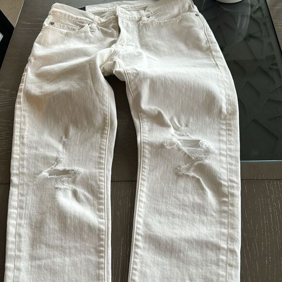NWT! Abercrombie & Fitch Athletic Skinny Stretch White Distressed Jeans Sz 29x32 - Picture 7 of 14